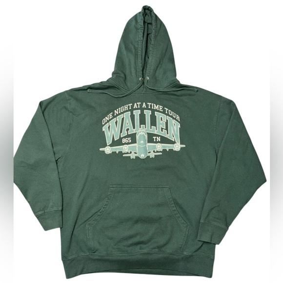Morgan Wallen Hoodie Sweatshirt Size 2XL Green One Night at a Time World Tour - Picture 1 of 4